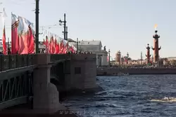 Стрелка Васильевского острова и Дворцовый мост 9 мая 2015