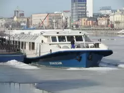 Теплоход «Дунаевский» у Петроградской набережной