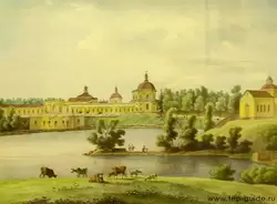 «Вид на Большой Ораниенбаумский дворец» Рисунок А.Е. Мартынова, 1824