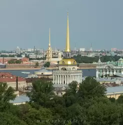 Адмиралтейство и Петропавловская крепость — фото со смотровой площадки Исаакиевского собора