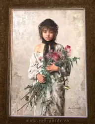 Алексей Харламов «Девочка-продавщица цветов», 1880-1890-е