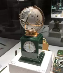Настольные часы с глобусом, фирма К. Фаберже, мастер Г. Вигстрем, 1908–1917