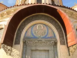 Новодевичий монастырь, мозаика над входом, Казанская церковь