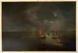 Картина Ричарда Пентона на тему Чесменского сражения в Тронном зале