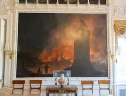 Картина «Сожжение турецкого флота в Митиленской гавани 2 ноября 1771 года», Я. Ф. Хаккерт, Чесменский зал