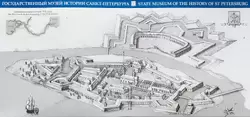 Схема Петропавловской крепости в 1870-х годах