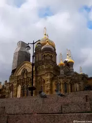 Успенская церковь на подворье Оптиной пустыни в Санкт-Петербурге на набережной Лейтенанта Шмидта