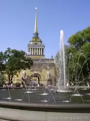 Невский проспект, фонтан у Адмиралтейства