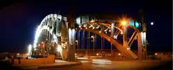 Большеохтинский мост ночью