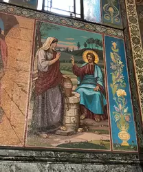 «Беседа Христа с самаритянкой» мозаика по оригиналу В.И. Отмара на северной стене