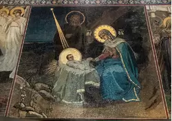 «Рождество Христово» мозаика по оригиналу И.Ф. Порфирова на южной стене