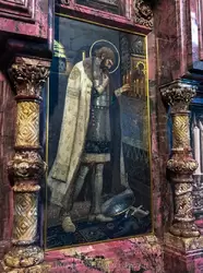 «Святой князь Александр Невский» — мозаика в северном киоте по оригиналу М.В. Нестерова
