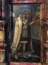 «Святой князь Александр Невский» — мозаика в северном киоте по оригиналу М.В. Нестерова