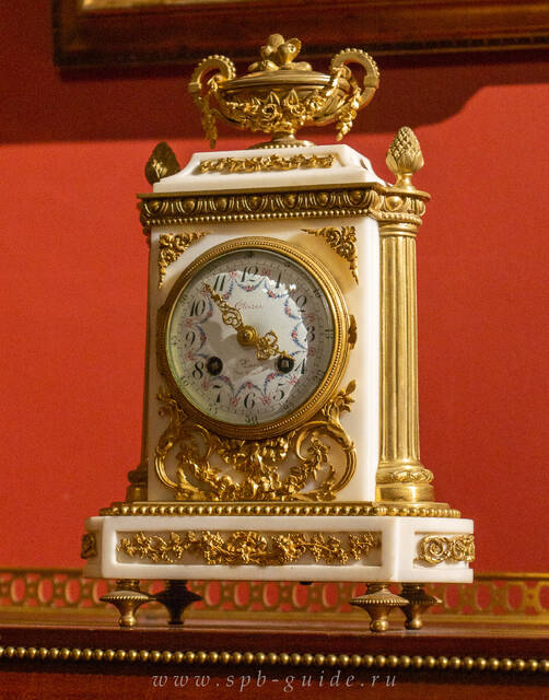Часы каминные, мраморные с золочёной бронзой, фирма Clezen Paris, Франция, конец 18 века