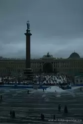 Вид на каток на Дворцовой площади из Эрмитажа