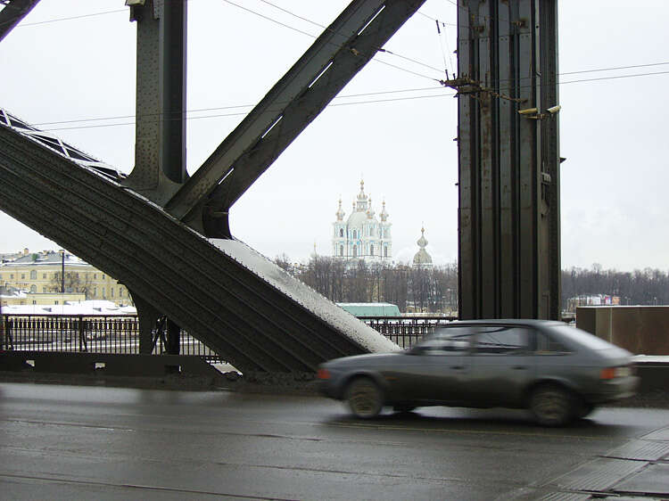 Мост большеохтинский фото разводка